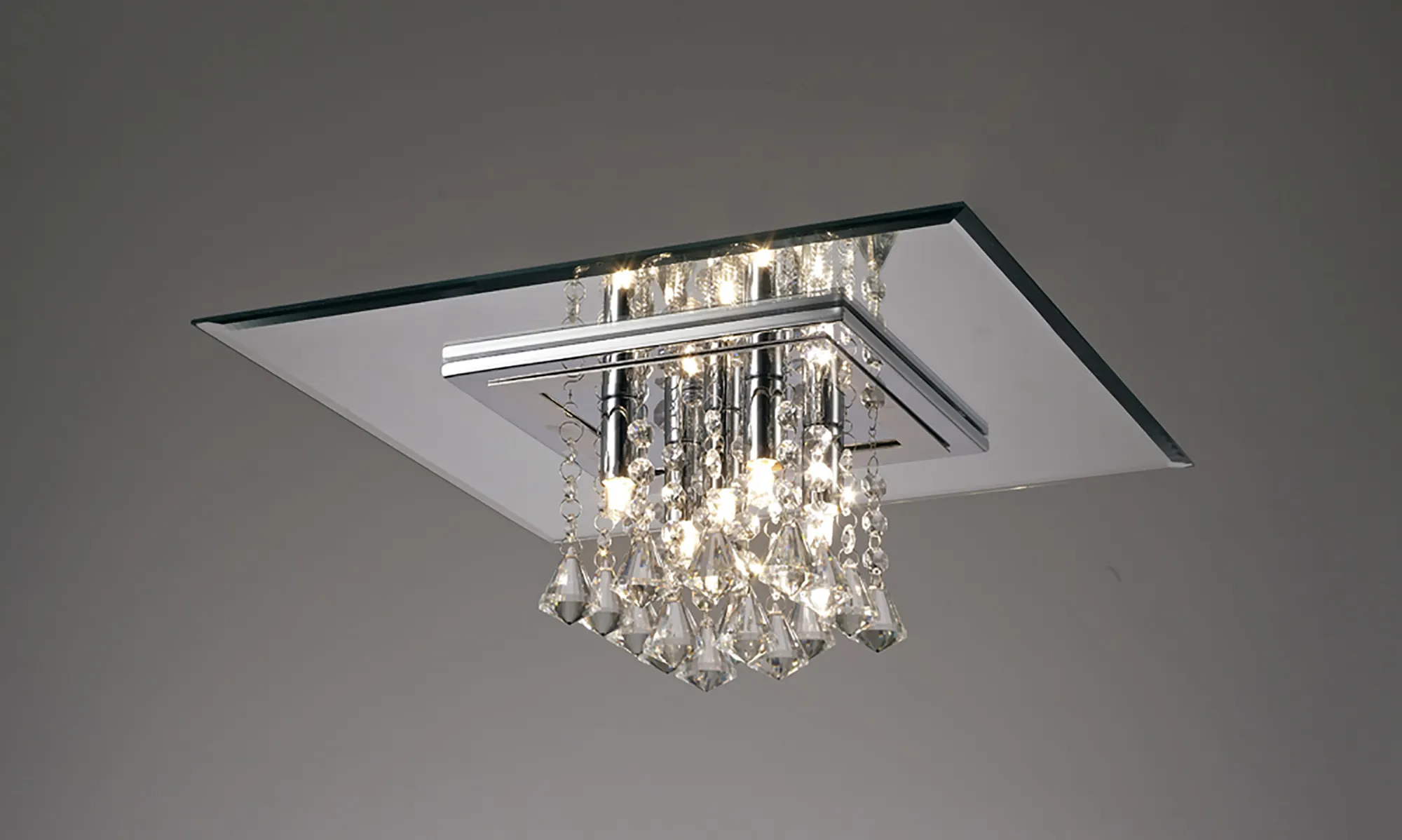 Starda Crystal Ceiling Lights Diyas Ringed & Square Crystal Fittings